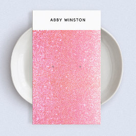 Hot PInk Glitzer Earring Holder Visitenkarte