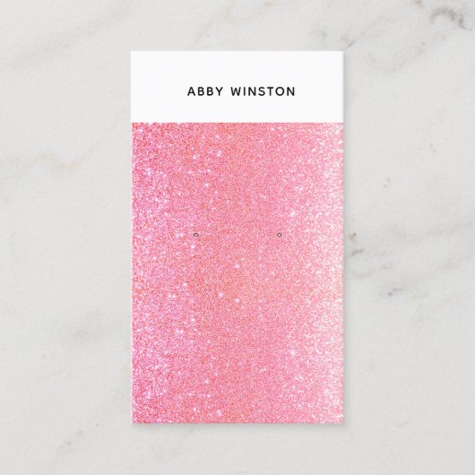 Hot PInk Glitzer Earring Holder Visitenkarte (Vorderseite)