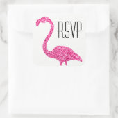 Hot Pink Glitzer Flamingo UAWG Quadratischer Aufkleber (Tasche)