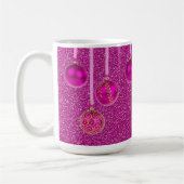 Hot Pink Glitzer Frohe Weihnachtsbaumchen Tasse (Links)