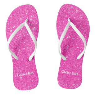 Hot Pink Glitzer Girl Zeigen Sie Ihre Glamour spar Badesandalen