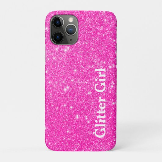 Hot Pink Glitzer Girl Zeigen Sie Ihre Glamour spar Case-Mate iPhone Hülle (Rückseite)