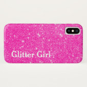 Hot Pink Glitzer Girl Zeigen Sie Ihre Glamour spar Case-Mate iPhone Hülle (Rückseite (Horizontal))