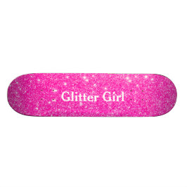Hot Pink Glitzer Girl Zeigen Sie Ihre Glamour spar Skateboard