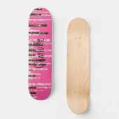 Hot Pink Glitzer Girly Sparky Personalisierter Nam Skateboard (Vorderseite)