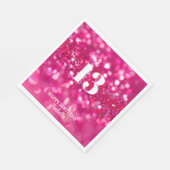 Hot Pink Glitzer Glam Personalisiert 13. Geburtsta Serviette (Ecke)