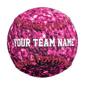 Hot-Pink-Glitzer Glitzern Ihr Name Team Baseball (Vorderseite)
