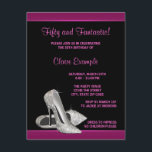 Hot Pink Glitzer High Heels Frauen 50. Geburtstag Einladung<br><div class="desc">Elegante Schwarz-Rosa Glitzer High Heel Schuhe Frau 50 Geburtstag Party Einladung Vorlage. Diese schöne, schwarz-rosa Geburtstagsfeier-Einladung ist einfach für Ihre Veranstaltung angepasst, indem Sie einfach den Button "Anpassen!" wählen, um Ihre Veranstaltungsdetails, den Schriftart-Stil, die Größe und Farbe des Schriftartes und den Wortlaut hinzuzufügen. Bitte beachten Sie - alle Aufkleber, Karten...</div>