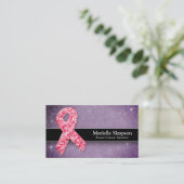 Hot Pink Glitzer Life Coach Survivor Brustkrebs Visitenkarte (Stehend Vorderseite)