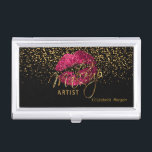 Hot Pink Glitzer Lips and Gold Confetti Visitenkarten Etui<br><div class="desc">Berufliche Visitenkarten-Inhaber in einem Hot-Rosa Glitzer Lips und Gold Confetti Designprint mit DIY Text. (Für passende Produkte und Designs Typ in Stichwort: GLITZER LIPS ) (Hinweis: Nicht echter Glitzer, dies ist ein Ausdruck) ✔ HINWEIS: NUR ÄNDERN DIE VORLAGE GEBIETE BENÖTIGT! 😀 Sie können den Text bei Bedarf entfernen und neu...</div>