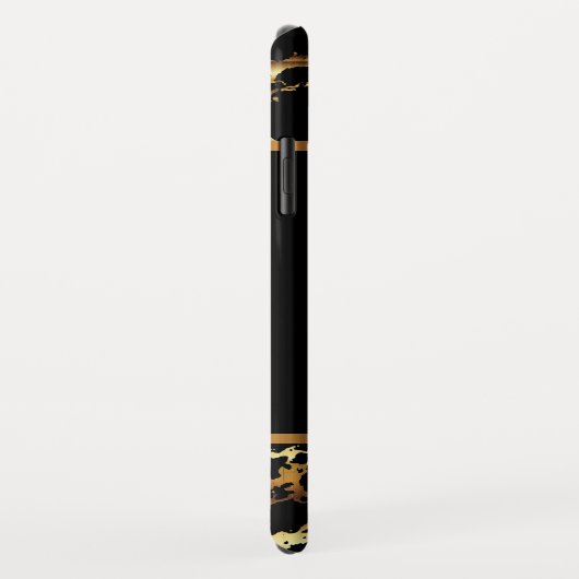 Hot Pink Glitzer Lips und Gold-Marmormuster Case-Mate iPhone Hülle (Hinten/Rechts)