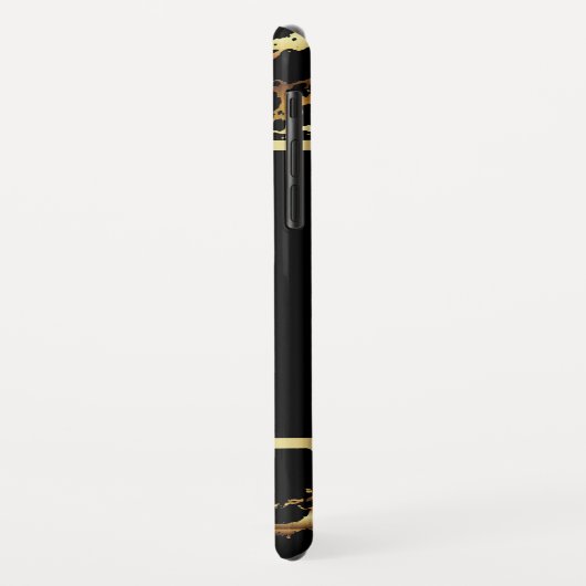 Hot Pink Glitzer Lips und Gold-Marmormuster Case-Mate iPhone Hülle (Hinten/Links)