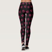 Hot Pink Glitzer Lipstick-Muster Leggings (Rückseite)