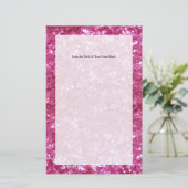 Hot Pink Glitzer Look Briefpapier (Stehend Vorderseite)