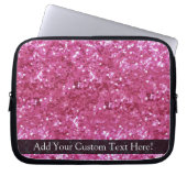 Hot Pink Glitzer Look Laptopschutzhülle (Vorderseite)
