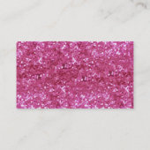 Hot Pink Glitzer Look Visitenkarte (Rückseite)