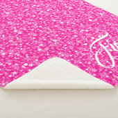 Hot Pink Glitzer Nahtloses Muster Sherpadecke (3/4)