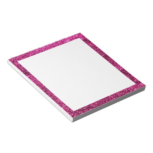 Hot Pink Glitzer Notizblock (angewinkelt)