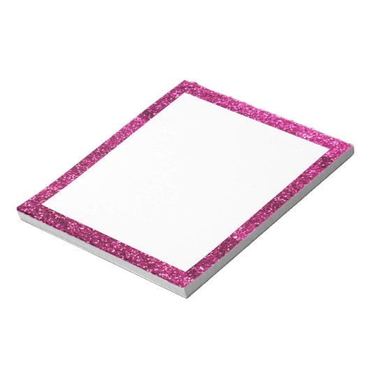 Hot Pink Glitzer Notizblock (Rotiert)