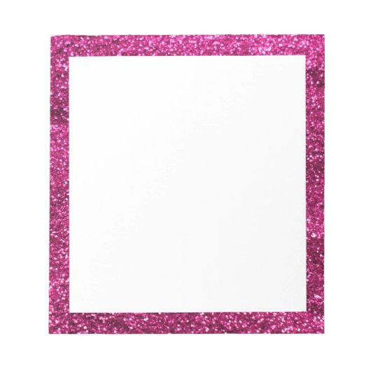 Hot Pink Glitzer Notizblock (Vorderseite)