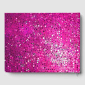 Hot Pink Glitzer Pattern Gästebuch (Rückseite)