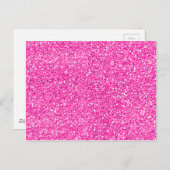 Hot Pink Glitzer Postkarte (Vorne/Hinten)
