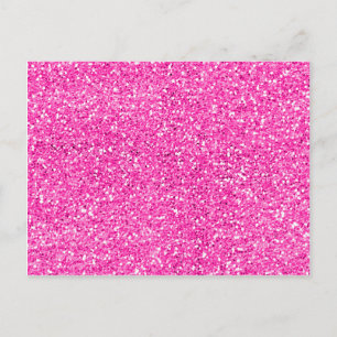 Hot Pink Glitzer Postkarte