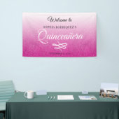 Hot Pink Glitzer Quinceañera 15. Geburtstag Willko Banner (Messeveranstaltung)
