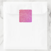 Hot Pink Glitzer - Shiny, Glitzern Quadratischer Aufkleber (Tasche)