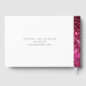 Hot Pink Glitzer Stripe Modern Sweet 16 Gästebuch (Rückseite)