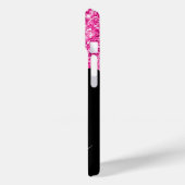 Hot Pink Glitzer Tropfen Schwarzes Glam Signatur Case-Mate iPhone Hülle (Rückseite / Links)