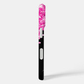 Hot Pink Glitzer Tropfen Schwarzes Glam Signatur Case-Mate iPhone Hülle (Rückseite / Rechts)