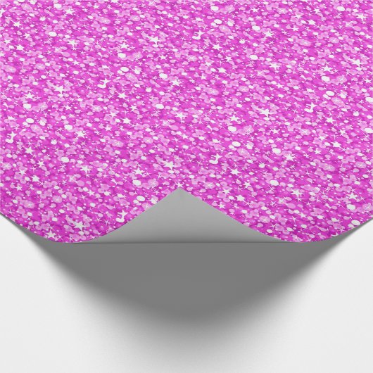 Hot-Pink-Glitzer und Glitzern-Muster Geschenkpapier (Ecke)