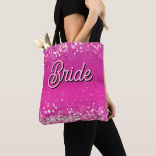 Hot Pink Glitzern Bokeh Benutzerdefinierter Person Tasche