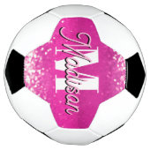 Hot Pink Glitzern Bokeh Monogram Fußball (Gedreht)