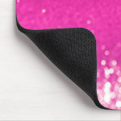 Hot Pink Glitzern Bokeh Monogram Mousepad (Ecke)