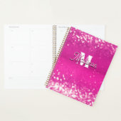 Hot Pink Glitzern Bokeh Monogram Planer (Anzeige)