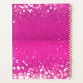 Hot Pink Glitzern Bokeh Monogram Planer (Rückseite)