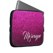 Hot Pink Glitzern Glam Ombre Glitzern Extravagant Laptopschutzhülle (Vorne Rechts)