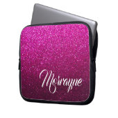 Hot Pink Glitzern Glam Ombre Glitzern Extravagant Laptopschutzhülle (Vorderseite Links)