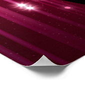 Hot Pink Glitzern| Monogram| AGE| Foto Geburtstag Poster (Ecke)