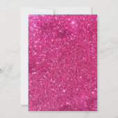 Hot Pink Glitzern Tiara Princess Quinceanera Einladung (Rückseite)