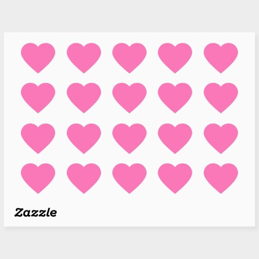 Hot Pink Glossy Heart Sticker (Blatt)