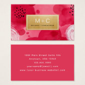 Hot Pink Gold Abstract Business Cards (Vorne & Hinten)