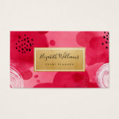 Hot Pink Gold Abstract Business Cards (Vorderseite)
