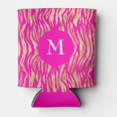 Hot Pink Gold Animal Print Monogram Glam Chic Fett Dosenkühler (Vorderseite)