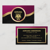 Hot Pink Gold Anwalt Richter Visitenkarte (Vorne/Hinten)