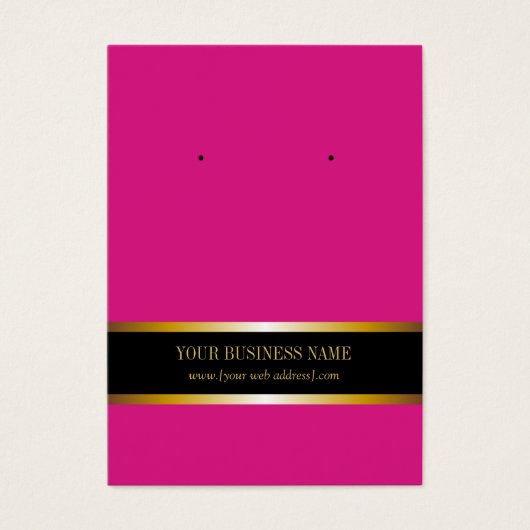 Hot Pink Gold Black Custom Earcard (Vorderseite)