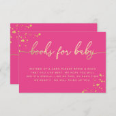 Hot Pink Gold Books Request Insert Card (Vorne/Hinten)