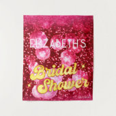 Hot Pink Gold Brautparty Disco Party Hintergrund Wandteppich (Vorderseite)